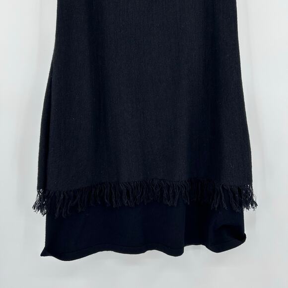 Theory Jurinzi Reverie Fringe Dress Black Linen Blend Fringe Womens Size P - Picture 10 of 10